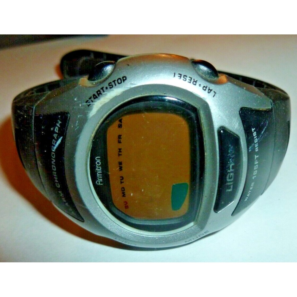 Armitron All Sport Black Alarm Chronograph 165ft Water‎ Resistant Watch